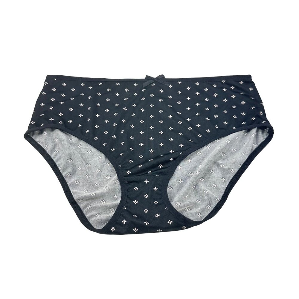 Laura Ashley Women's Size XL Panty Brief High Waist Black White New Without Tags